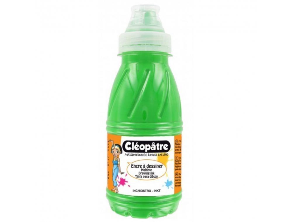 ENCRE A DESSINER CLEOPATRE DILUABLE A L EAU              MULTISUPPORTS FLACON DE 250   ML COLORIS VERT CLAIR