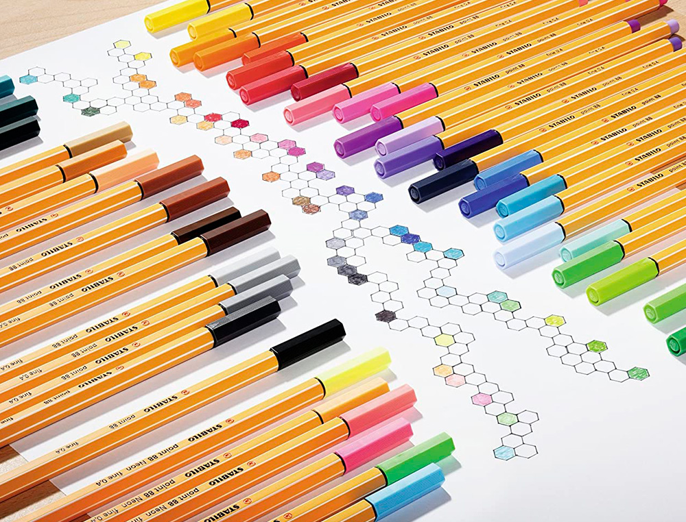 STYLO-FEUTRE STABILO POINT 88 POINTE FINE COLORIS ASSORTIS PASTEL LOT DE 10 POCHETTES DE 15U