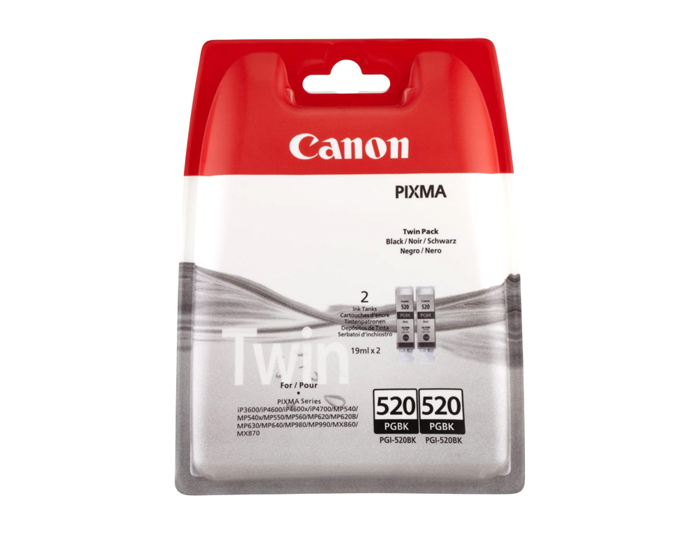 CARTOUCHE CANON TWIN PACK 520PGBK PACK DE 2 CARTOUCHES ENCRE NOIRE