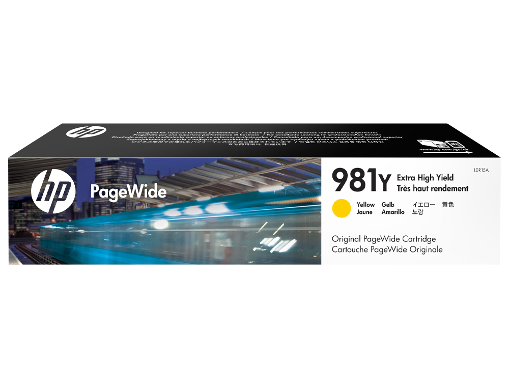CARTOUCHE HP 981Y JET D'ENCRE L0R15A PAGEWIDE COULEUR JAUNE 16000P