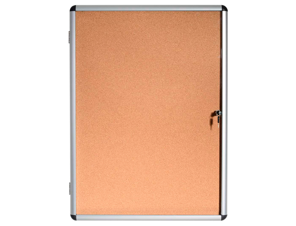 VITRINE AFFICHAGE BI-OFFICE INTERIEUR ALUMINIUM FOND LIEGE SERRURE 9 FEUILLES A4 72X98,1 CM
