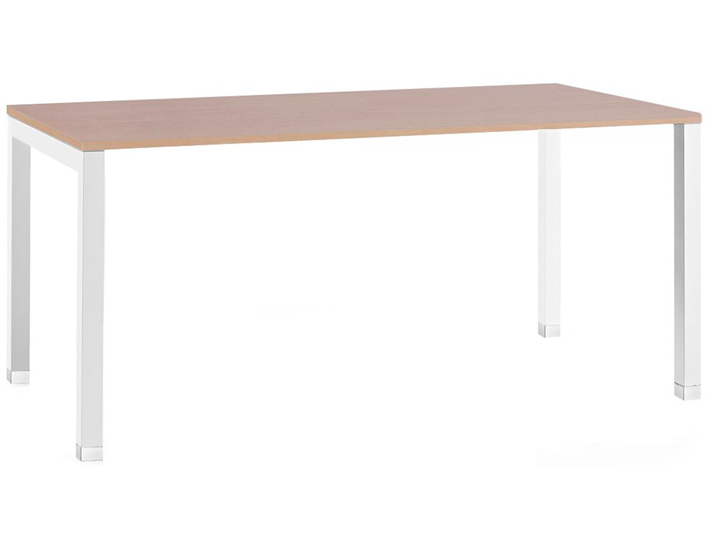 BUREAU MT INTERNATIONAL PLATEAU HETRE MELAMINE 25MM PIETEMENT ARCHE COLORIS BLANC 120X80CM