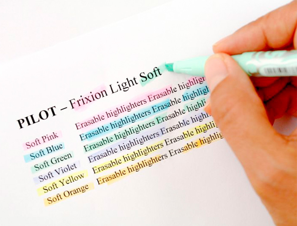 SURLIGNEUR PILOT FRIXION LIGHT NATURAL EFFACABLE POINTE MOYENNE BISEAUTEE COLORIS ROUGE