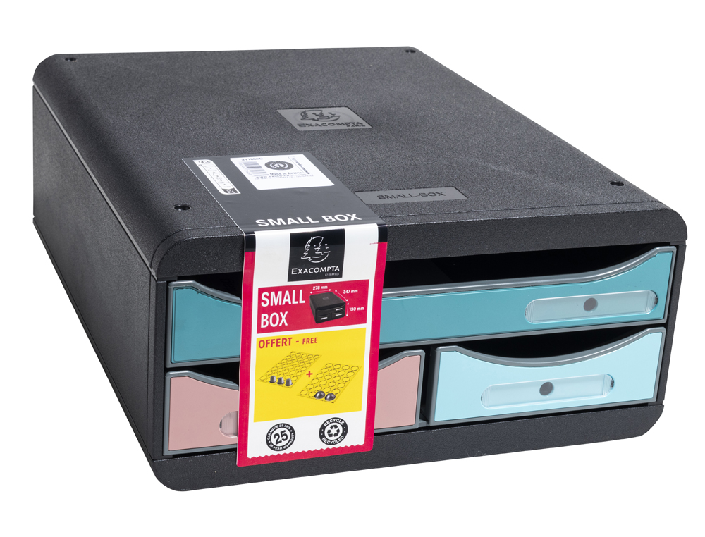 MODULE CLASSEMENT EXACOMPTA SMALL BOX SKANDI 3 TIROIRS    COLORIS ASSORTIS