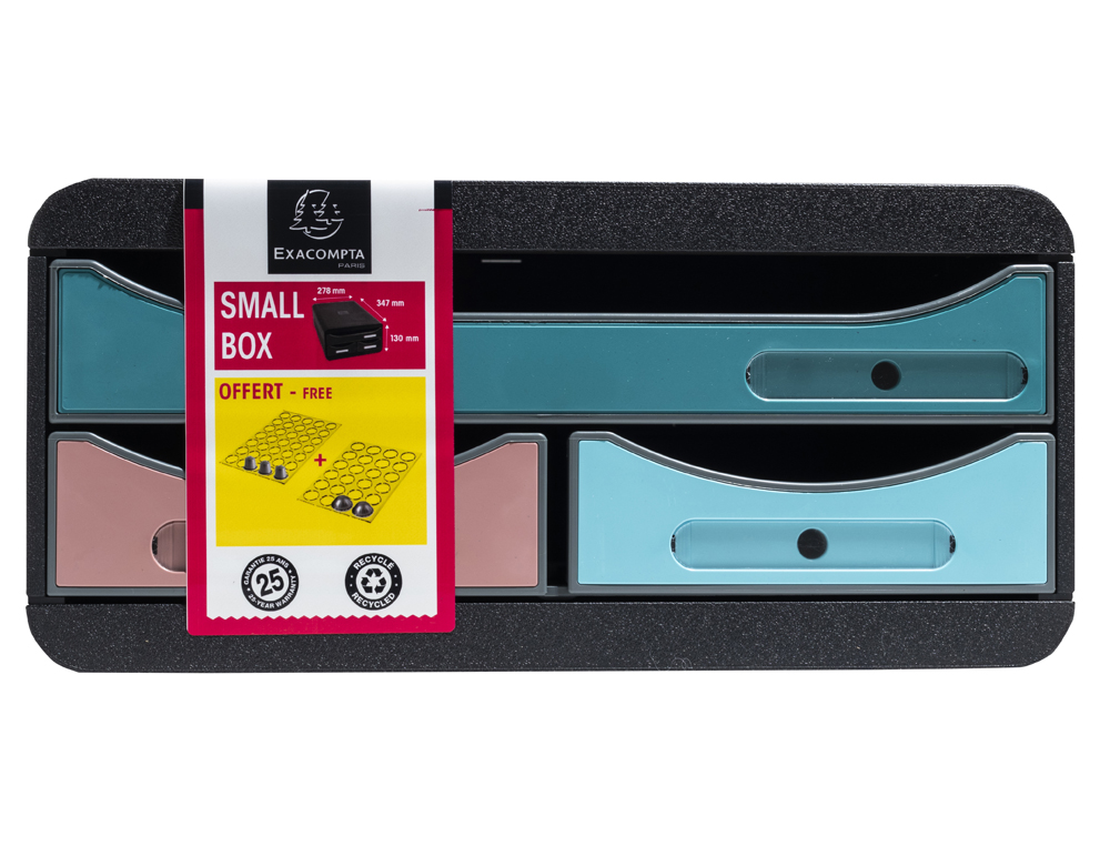 MODULE CLASSEMENT EXACOMPTA SMALL BOX SKANDI 3 TIROIRS    COLORIS ASSORTIS