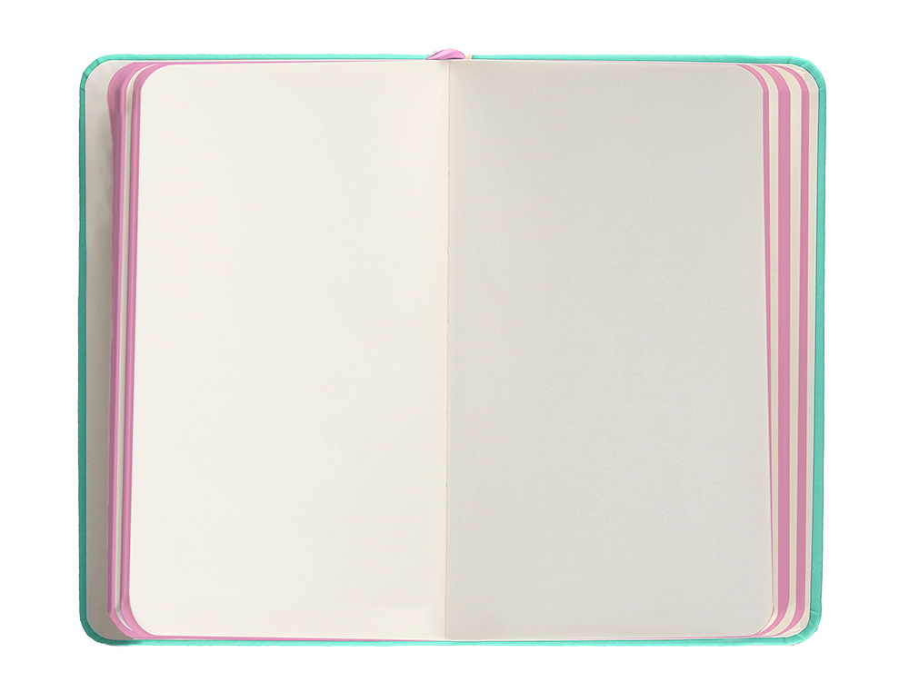 CARNET A6 ANTARTIK NOTES LIGNECOUVERTURE RIGIDE FERMETURE ELASTIQUE ROSE 200 PAGES 80GR COLORIS TURQUOISE