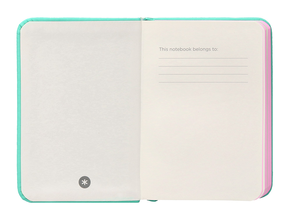 CARNET A7 ANTARTIK NOTES PAPIER UNI IVOIRE COUVERTURE RIGIDE FERMETURE ELASTIQUE ROSE 80 PAGES 80GR COLORIS TURQUOISE