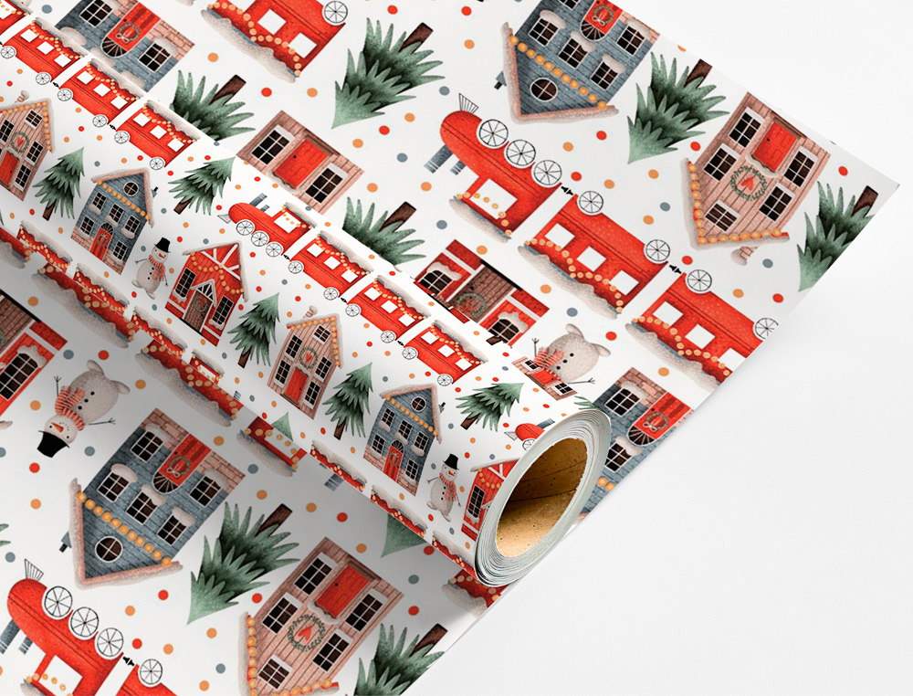 PAPIER CADEAU LIDERPAPEL NOEL ROULEAU 0,70X2M 60G MOTIFS ASSORTIS B-2024