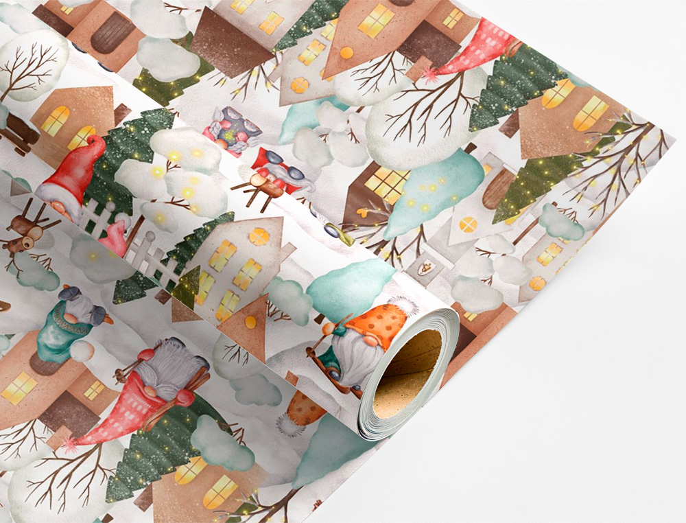 PAPIER CADEAU LIDERPAPEL NOEL ROULEAU 0,70X2M 60G MOTIFS ASSORTIS B-2024