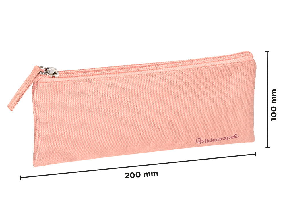 FOURRE-TOUT LIDERPAPEL PLAT 1 COMPARTIMENT 20X10CM COLORIS ROSE PECHE