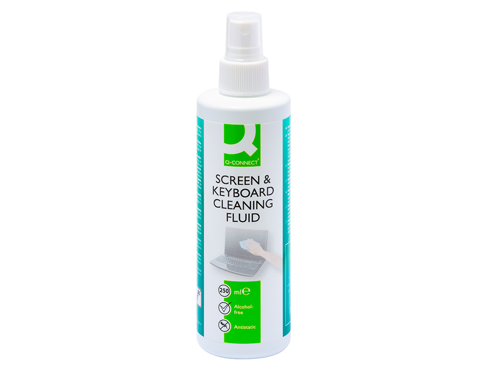 VAPORISATEUR Q-CONNECT NETTOYANT ÉCRANS SANS SOLVANTS NOCIFS TOUS ÉCRANS NOUVELLE GÉNÉRATION FLACON 250ML