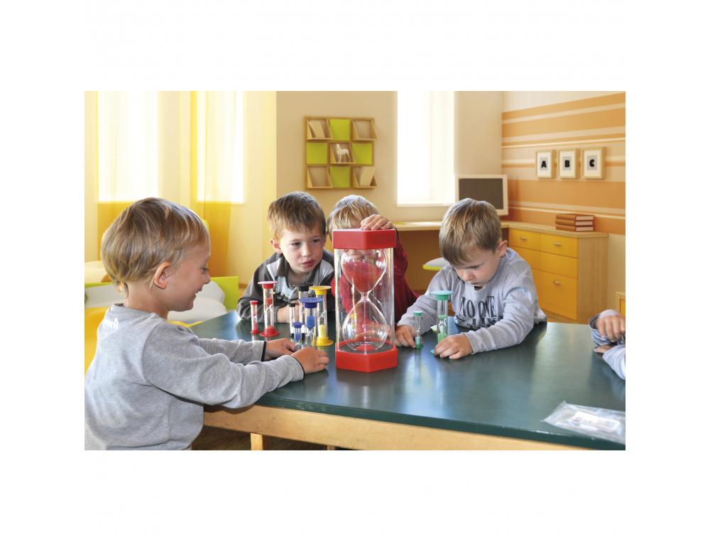 MESURE DU TEMPS EDUPLAY SABLIERS COULEUR DE SABLE ET  DUREE DIFFRENTE LOT DE 5      COLORIS ASSORTIS
