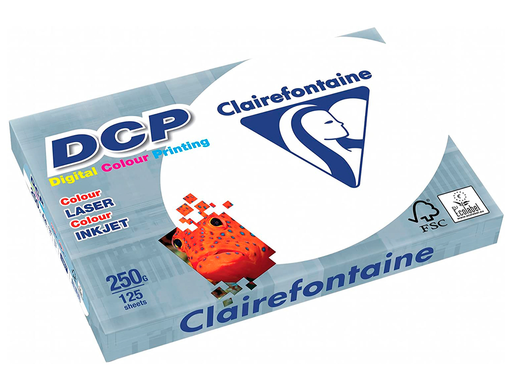 PAPIER CLAIREFONTAINE MULTIFONCTION LASER COULEUR DCP A4 250G/M2 BLANC SATINÉ PARFAITE OPACITÉ 125 FEUILLES