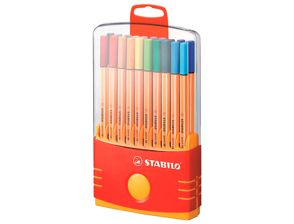 STYLO-FEUTRE STABILO POINT 88 CRITURE FINE 0.4MM 1000M POINTE GAINE MTAL COLOR PARADE TUI CHEVALET 20 ASSORTIS