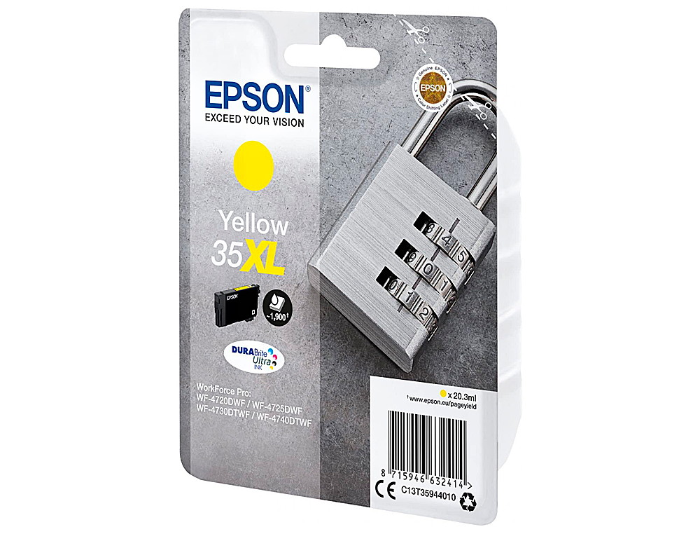 CARTOUCHE EPSON 35XL CADENAS T35944010 COULEUR JAUNE HAUTE CAPACIT