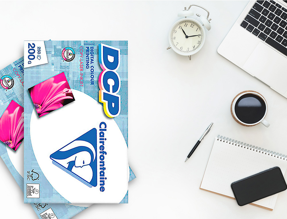 PAPIER CLAIREFONTAINE MULTIFONCTION LASER COULEUR DCP A4 200G/M2 COLORIS BLANC SATINE - RAMETTE DE 250