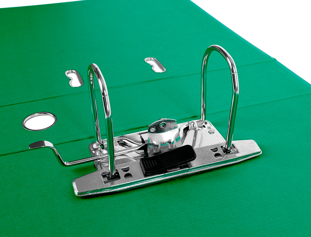 CLASSEUR LEVIER LIDERPAPEL A4 DOCUMENTA CARTON REMBORDÉ 1,9MM DOS 75MM RADO MÉTALLIQUE COLORIS VERT