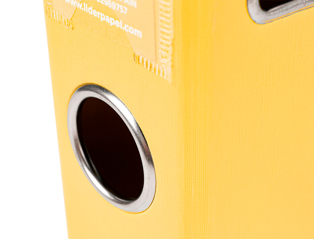 CLASSEUR LEVIER LIDERPAPEL A4 DOCUMENTA CARTON REMBORDÉ 1,9MM DOS 52MM RADO MÉTALLIQUE COLORIS JAUNE