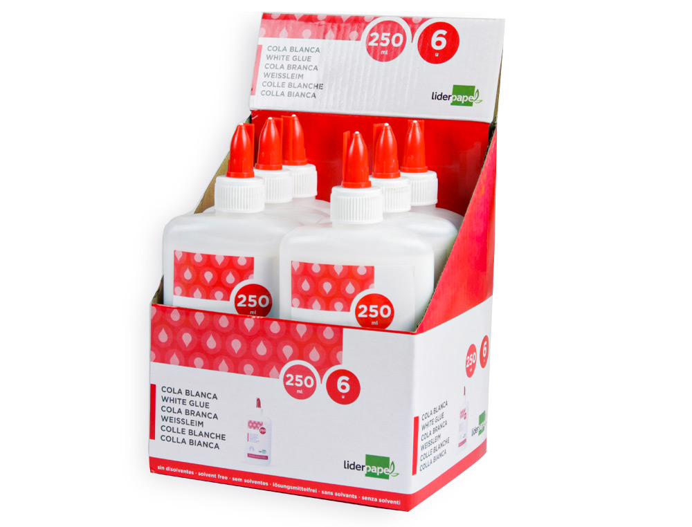 COLLE VINYLIQUE LIDERPAPEL BLANCHE TRAVAUX MANUELS PAPIER AUTRES MATRIAUX RAPIDE ADHRENCE SANS SOLVANT POT 250ML