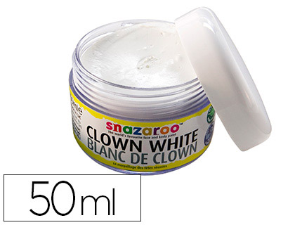 MAQUILLAGE SNAZAROO BLANC CLOWN UTILISATION SANS EAU COUVERTURE MAXIMALE POT 50ML
