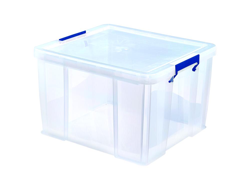BOITE RANGEMENT FELLOWES POLYPROPYLENE RESISTANT       RECYCLABLE EMPILABLE DOUBLE   BASE RENFORCEE CLIP 48L