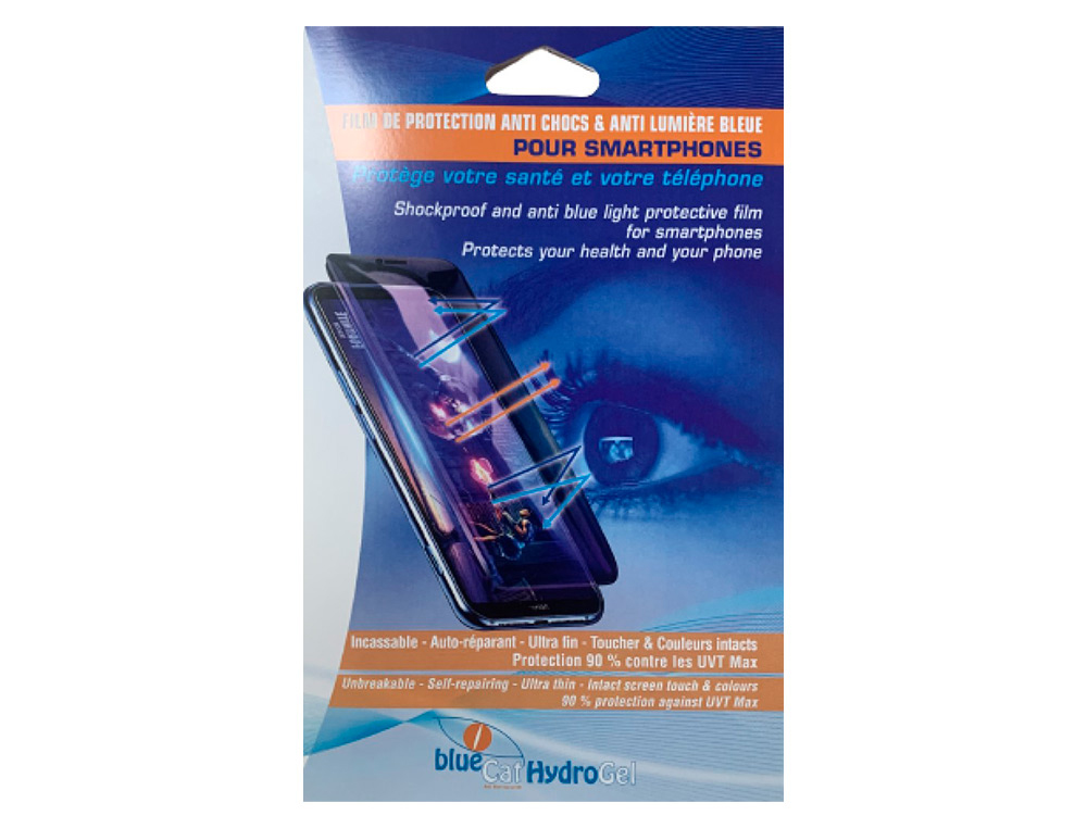 PAQUET DE 10 ETUIS PROTEGE HYDROGEL ANTI CHOC, ANTI      LUMIERE BLEUE +PACK D'INSTALL