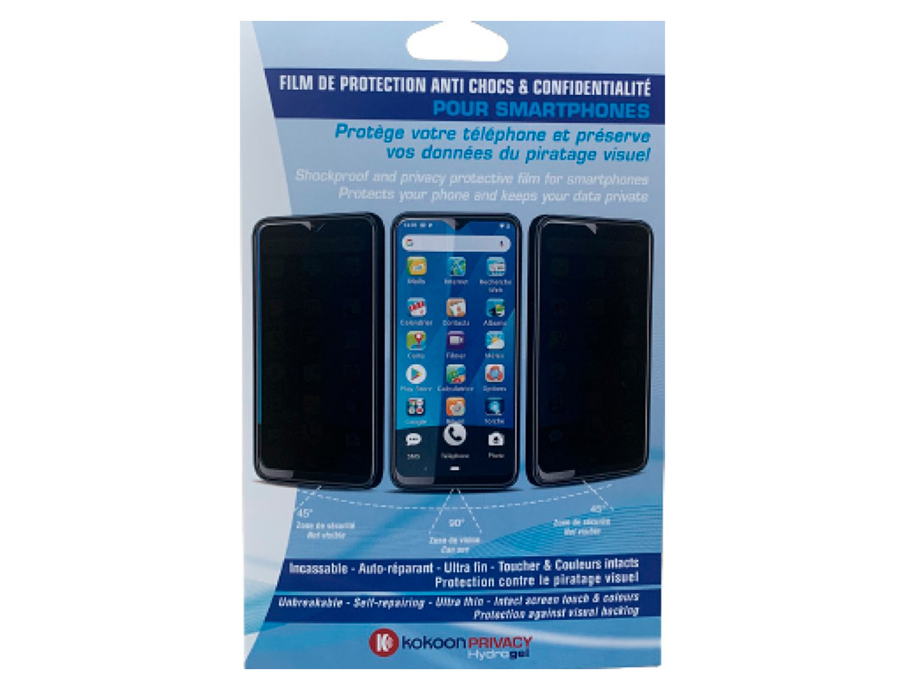 PAQUET DE 10 ETUIS PROTEGE HYDROGEL ANTI CHOC, ANTI      ESPION +PACK D'INSTALL
