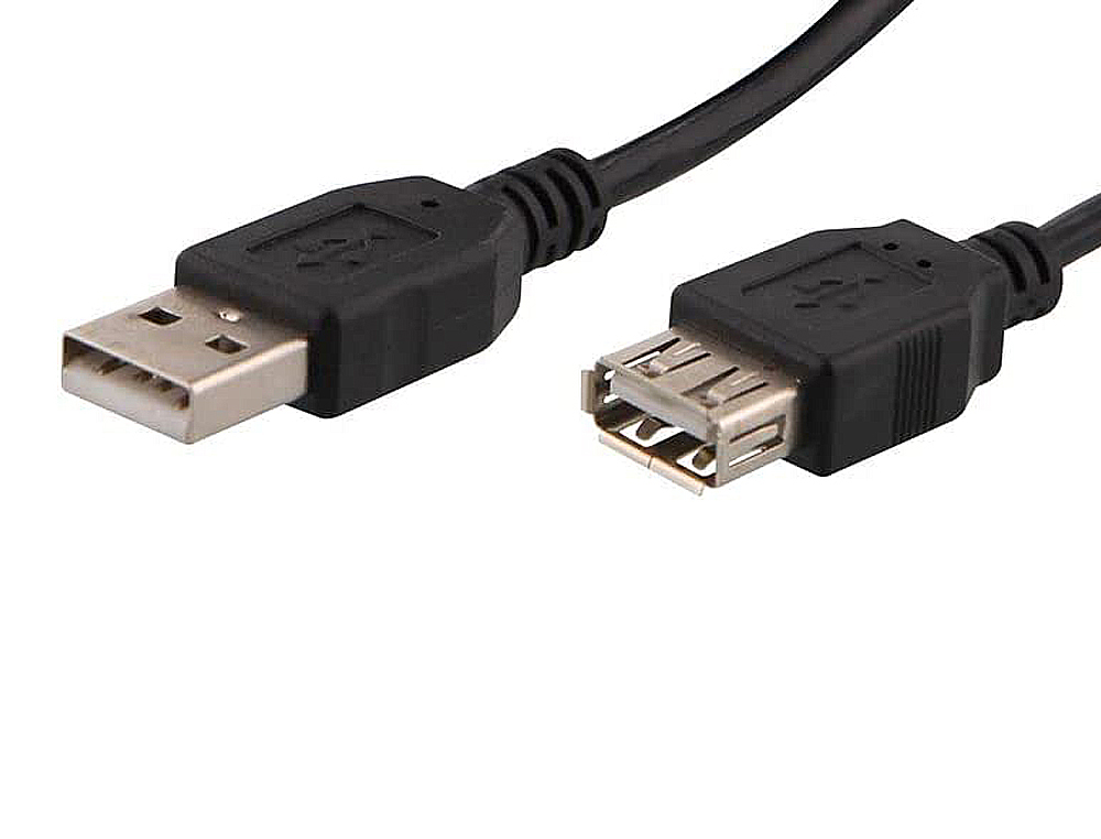 CABLE USB T'NB 2,0 A M/A F SUR CAVALIER CABLE 1,80M      COLORIS NOIR