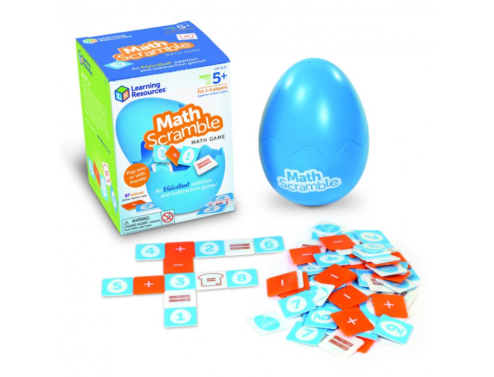 JEUX MATHEMATIQUES LEARNING RESOURCES MATH SCRAMBLE       CALCULS MENTAUX 87 PIECES 1   GUIDE