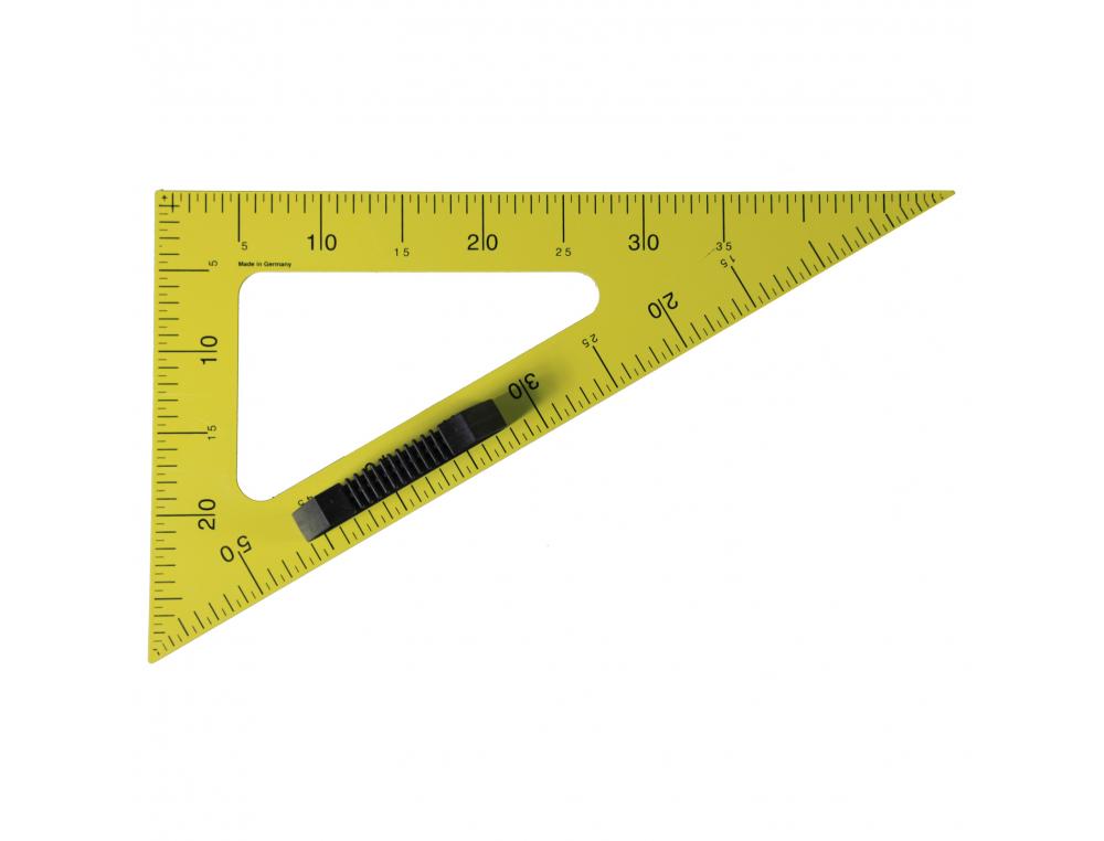 EQUERRE WISSNER AJOUREE AIMANTEE 60  50CM GRADUATION  EN CM PLASTIQUE JAUNE AVEC    POIGNEE PLASTIQUE
