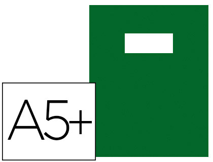 PROTGE-CAHIER RIPLAST GREEN LINE PVC 18/100E INCLUS PORTE-TIQUETTE ET TIQUETTE 170X220MM COLORIS VERT FONC