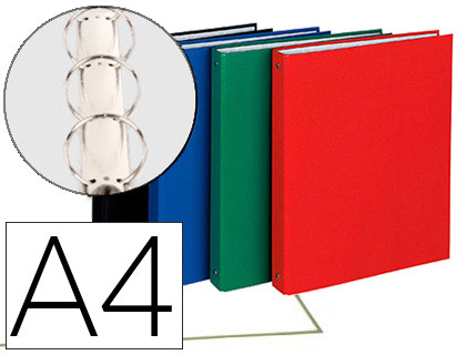 CLASSEUR EXACOMPTA 4 ANNEAUX 30MM A4 CARTE REMBORDE PVC DOS 40MM COLORIS ASSORTIS