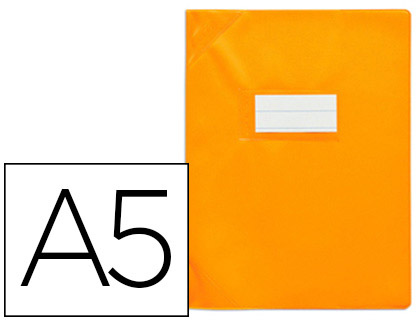 PROTGE-CAHIER ELBA STRONG LINE PVC CRISTAL 15/100E SANS PHTALATES COINS RENFORCS A5+ 170X220MM COLORIS ORANGE OPAQUE