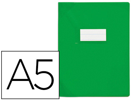 PROTGE-CAHIER ELBA STRONG LINE PVC CRISTAL 15/100E SANS PHTALATES COINS RENFORCS A5+ 170X220MM COLORIS VERT OPAQUE