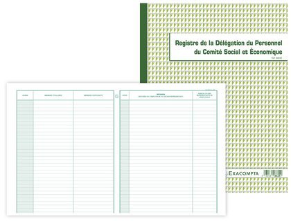 REGISTRE PIQU EXACOMPTA DLGATION DU PERSONNEL DU CSE 320X240MM 30 PAGES 100G/M2