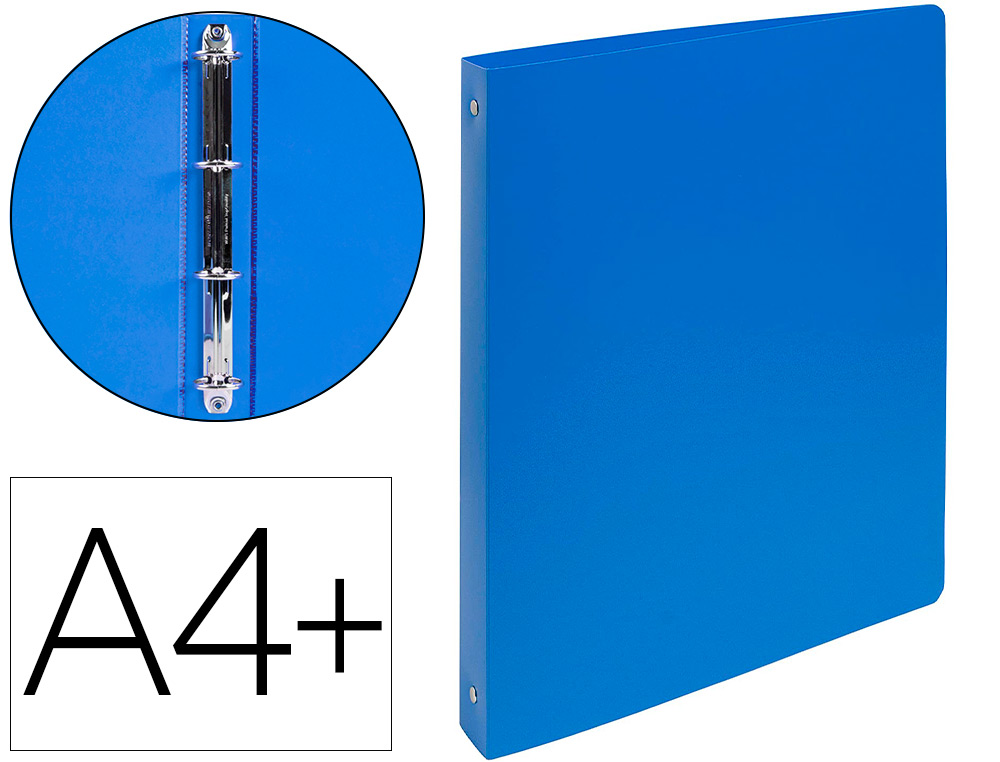 CLASSEUR EXACOMPTA OPAK 4 ANNEAUX 30MM POLYPROPYLNE MAT A4+ 32X26,8CM DOS 4CM COLORIS BLEU